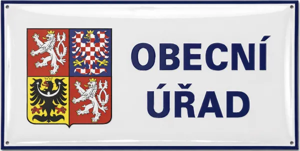 Smaltovaná cedule se státním znakem U3-urad 1